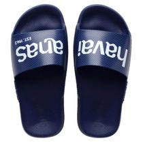 Chinelo Havaianas Masculino Slide Classic Logomania Marinho