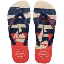 Chinelo Havaianas Masculino TOP Nautical 37/38 Bege Palha