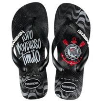 Chinelo Havaianas Masculino TOP Times Corinthians Original Cor:Preto1Tamanho:41/42