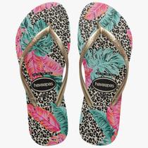 Chinelo Havaianas Slim Animal Floral Feminino