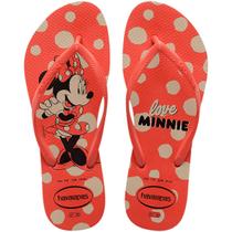 Chinelo Havaianas Slim Disney FC Feminino - Vermelho - 39/40