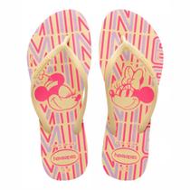 Chinelo Havaianas Slim Disney Feminino Bege Lilás
