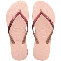 Chinelo Havaianas Slim Feminina Sparkle Glitter Rosa Ballet
