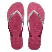 Chinelo havaianas slim glitter contour-rosa veludo