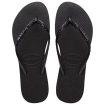 Chinelo Havaianas Slim Glitter II Feminino - Preto