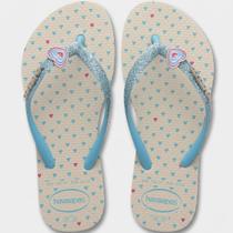 Chinelo Havaianas Slim Glitter II Infantil - Branco e Azul - 25/26 Chinelo Havaianas Slim Glitter II Infantil - Branco e Azul - 25/26