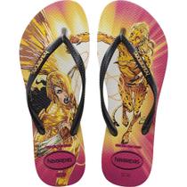 Chinelo Havaianas SLIM Heróinas MULHER-MARAVILHA 37/38 Bege Palha