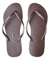 Chinelo Havaianas Slim Logo Pop Up Original Top Café 39.0 Br