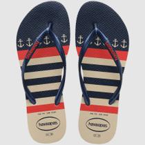 Chinelo havaianas slim nautical-bege