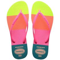 Chinelo Havaianas Slim Neon Glow Feminino, Glitter, Original