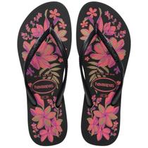 Chinelo Havaianas Slim Organic Feminino - Preto e Roxo Chinelo Havaianas Slim Organic Feminino - Preto e Roxo