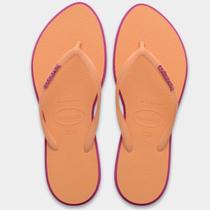 Chinelo Havaianas Slim Point Feminino - Laranja e Roxo - 33/34