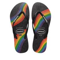 Chinelo Havaianas Slim Pride LGBTQIA+ Preto