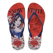 Chinelo Havaianas Slim Princesas Branca de Neve Vermelho