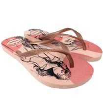 Chinelo Havaianas Slim Princesas - Rosa Ballet/Golden Blush/Rosa