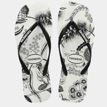 Chinelo Havaianas Slim Square Flower Feminino Confortável froral bico quadrado