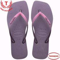 Chinelo Havaianas Slim Square Glitter Com o Bico Quadrado - Feminina