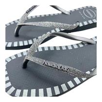 Chinelo Havaianas Slim Square Glitter Contour Chinelo Havaianas Slim Square Glitter Contour
