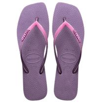 Chinelo Havaianas Slim Square Glitter - Malva - Tam 33/34