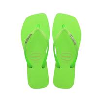 Chinelo Havaianas Slim Square Glitter Neon Bege