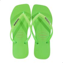 Chinelo Havaianas Slim Square Glitter Neon Verde