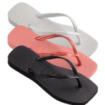 Chinelo Havaianas Slim Square Liso Original Quadrado Opção de Cor Feminino Chinelo Havaianas Slim Square Liso Original Quadrado Opção de Cor Feminino