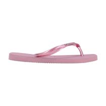Chinelo Havaianas Slim Square Logo Metallic Rosa Chinelo Havaianas Slim Square Logo Metallic Rosa