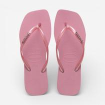 Chinelo Havaianas Slim Square Logo Metallic Rosa Chinelo Havaianas Slim Square Logo Metallic Rosa