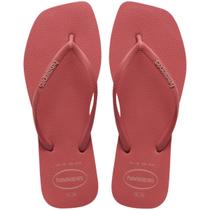 Chinelo Havaianas Slim Square Logo Pop Up Bico Quadrado Feminino