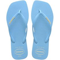 Chinelo Havaianas Slim Square Logo Pop Up Bico Quadrado Feminino