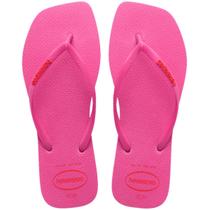 Chinelo Havaianas Slim Square Logo Pop Up Bico Quadrado Feminino