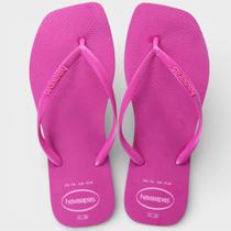 Chinelo Havaianas Slim Square Logo Pop Up Feminino - Magenta - 37/38