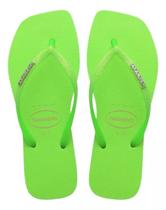 Chinelo Havaianas Slim Square Neon - Bege/Verde