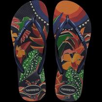 Chinelo havaianas slim tropical azul