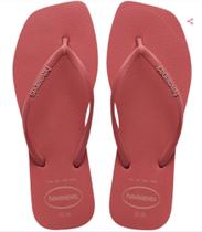 Chinelo Havaianas Square Logo Pop Up Bico Quadrado Feminino