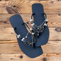 Chinelo havaianas Square personalizados com pedraria de luxo