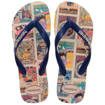 Chinelo havaianas top disney clássics bege palha/marinho