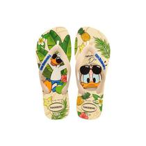 Chinelo havaianas top disney clássics bege palha