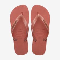 Chinelo Havaianas Top Logo Metálico Argila Chinelo Havaianas Top Logo Metálico Argila