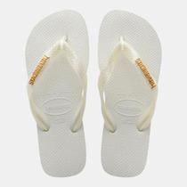 Chinelo Havaianas Top Logo Metálico Branco Chinelo Havaianas Top Logo Metálico Branco
