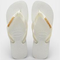 Chinelo Havaianas Top Logo Metallic - Branco