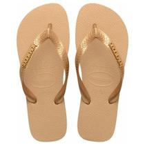 Chinelo Havaianas Top Logo Metallic Tira Larga Feminino Chinelo Havaianas Top Logo Metallic Tira Larga Feminino