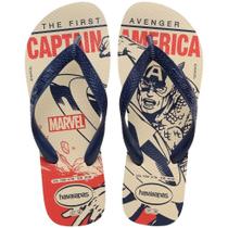 Chinelo Havaianas Top Marvel - Bege/Marinho Chinelo Havaianas Top Marvel - Bege/Marinho