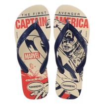 Chinelo Havaianas Top Marvel LogoMania Unissex Bege