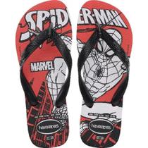 Chinelo Havaianas Top Marvel Logomania - Vermelho Rubi/ Preto Chinelo Havaianas Top Marvel Logomania - Vermelho Rubi/ Preto