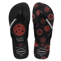 Chinelo Havaianas Top Naruto Shippuden - Preto-vermelho