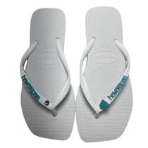Chinelo Havaianas Top Personalizada Estilosa Coração Turquesa 37/38