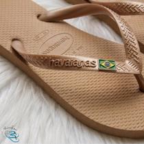 Chinelo Havaianas Top Pins Brasil Unissex Original Cor:CaféTamanho:37/38