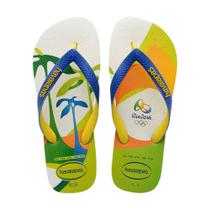 Chinelo Havaianas Top Rio 2016 Branco Com Azul