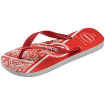Chinelo Havaianas Top Times Internacional - Unissex - Branco e Vermelho Ruby
